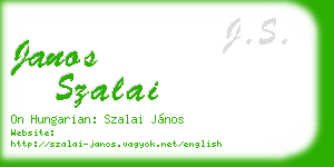 janos szalai business card